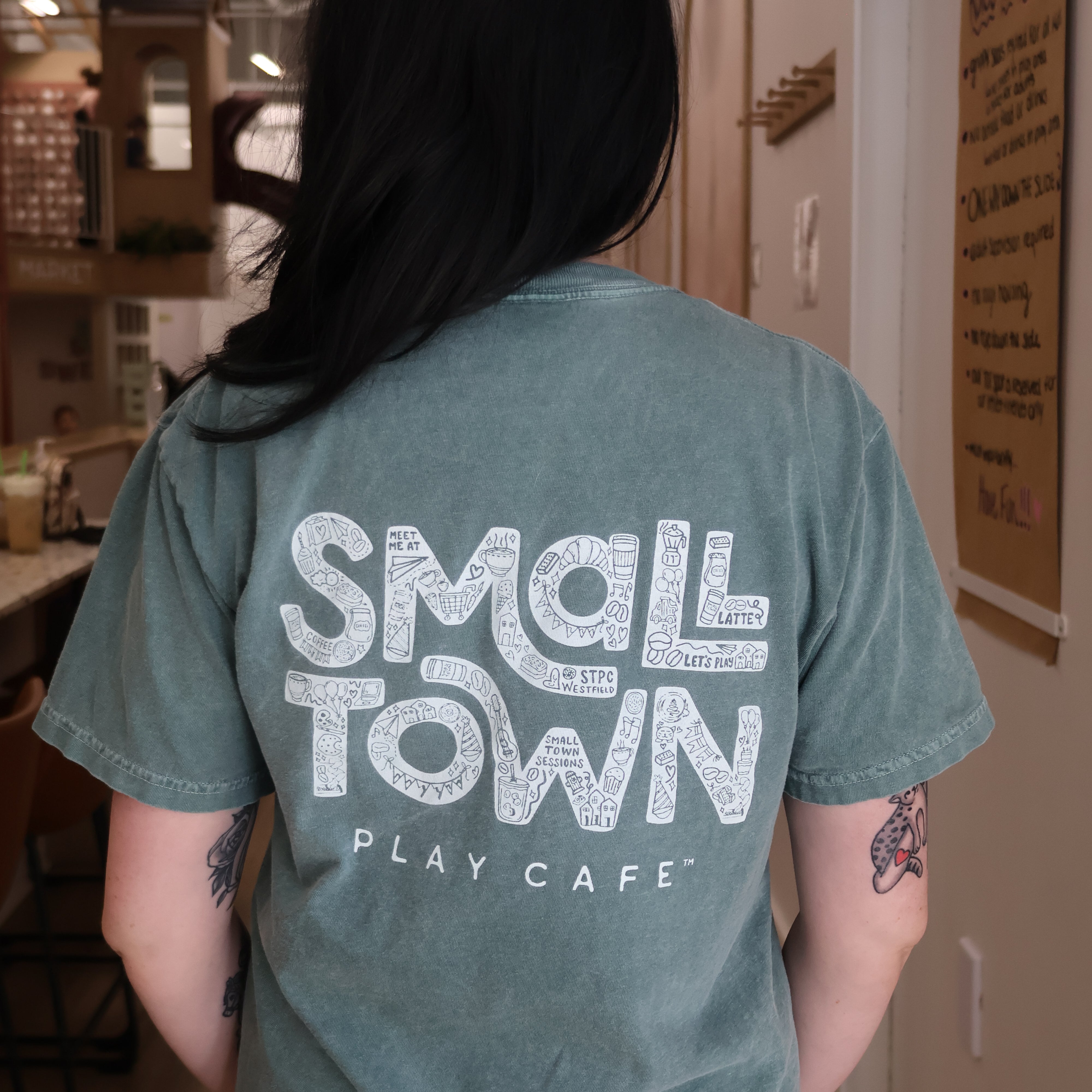 Small Town Play Café Screen Printed T-shirt
