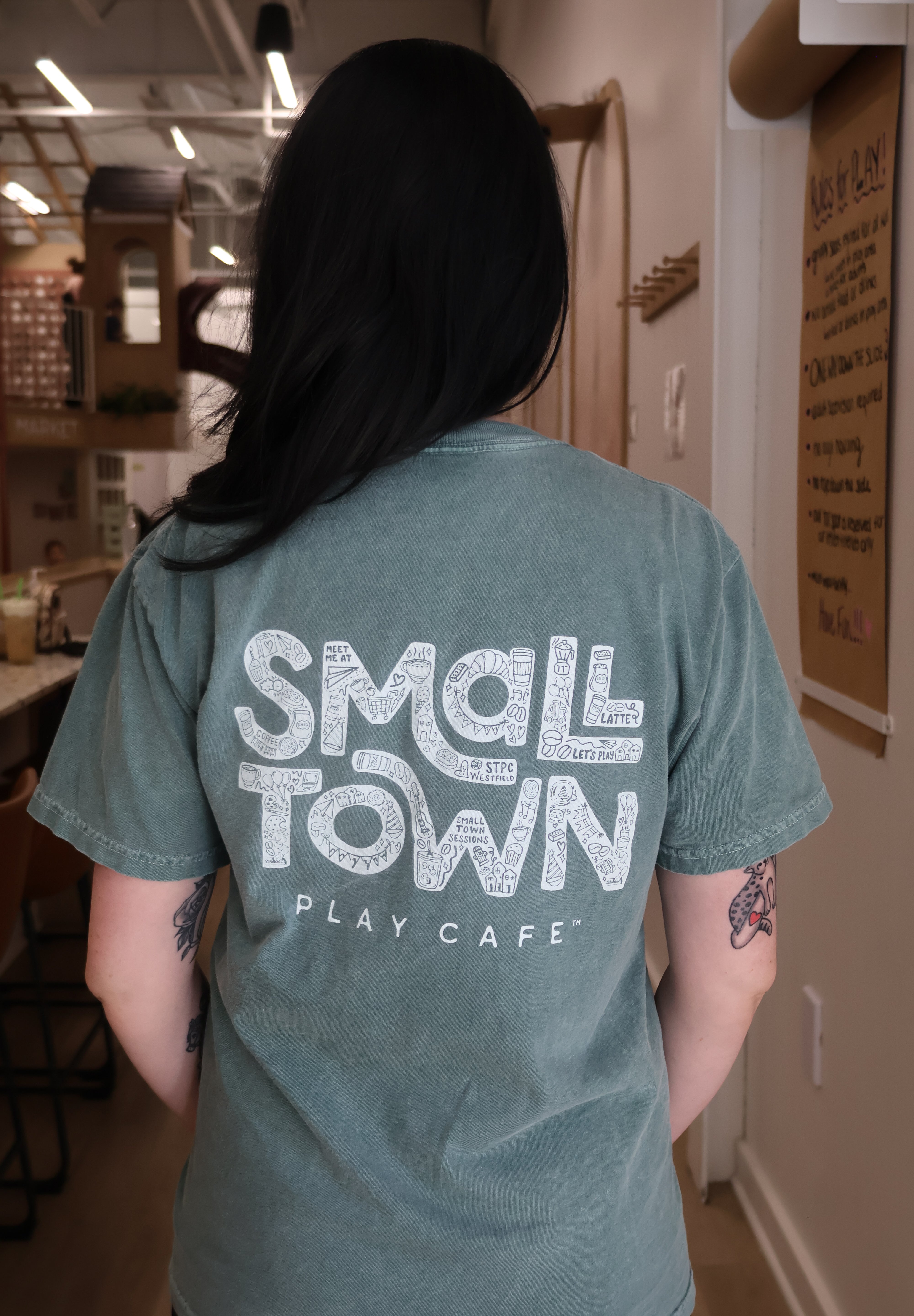 Small Town Play Café Screen Printed T-shirt